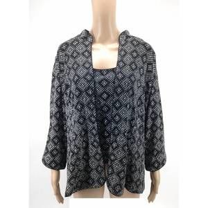 NEW ALEX EVENINGS women's diamond glitter twinset in black
